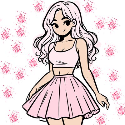 woman in a skirt and crop top