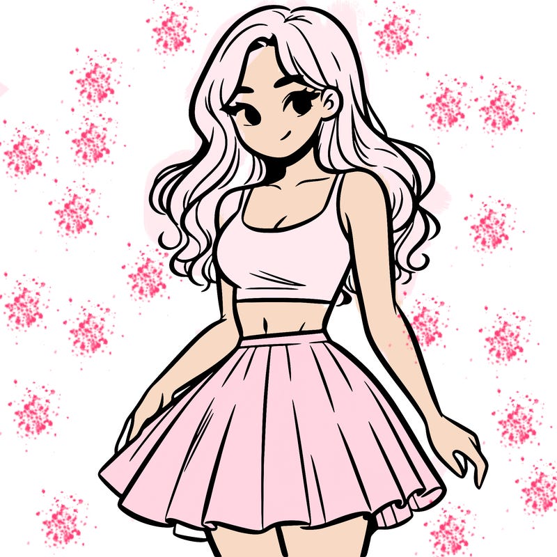 woman in a skirt and crop top