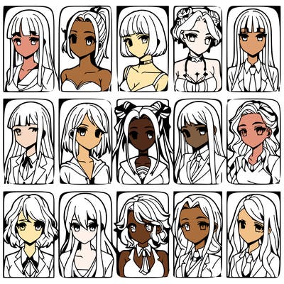 girls that look diffrent anime