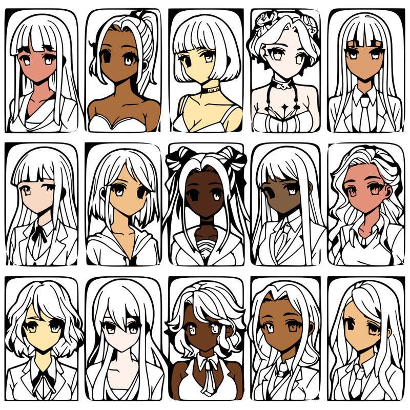 girls that look diffrent anime