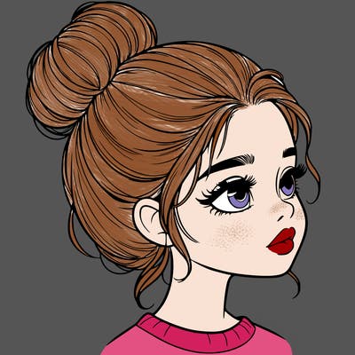 realistic girl with bun