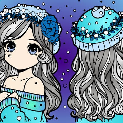 beautiful girl dusted in snow