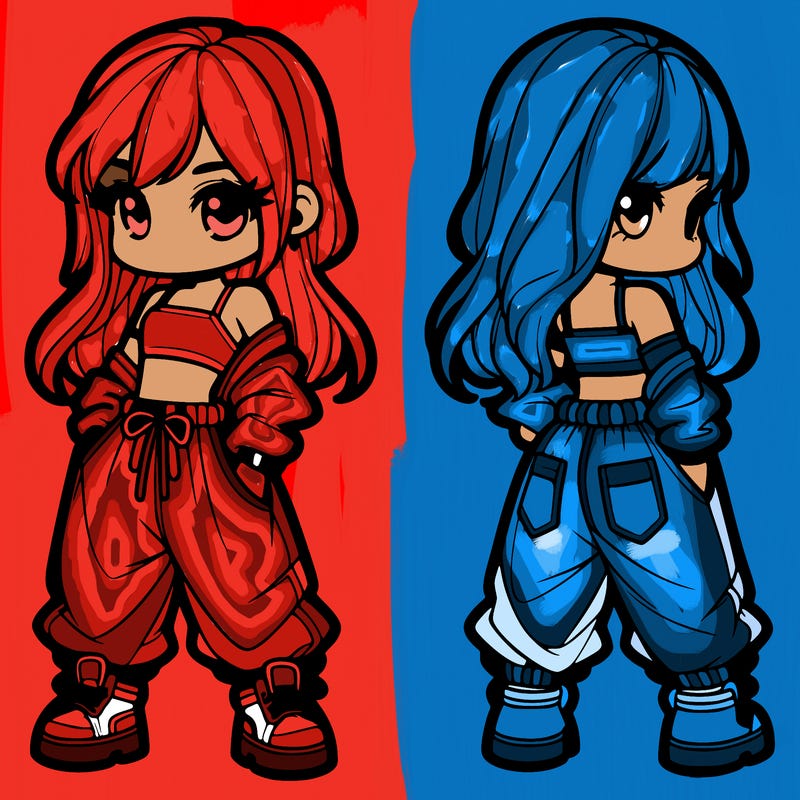 girl in crop top and baggy pants