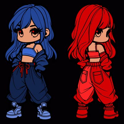 girl in crop top and baggy pants