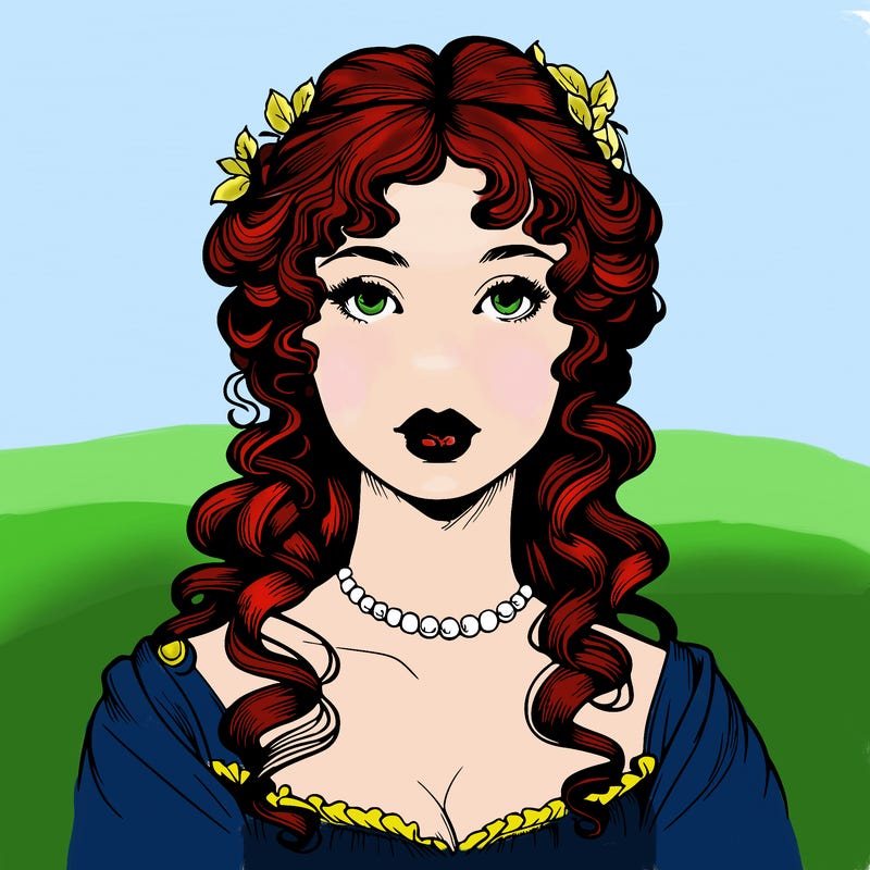 realistic regency era girl with lips