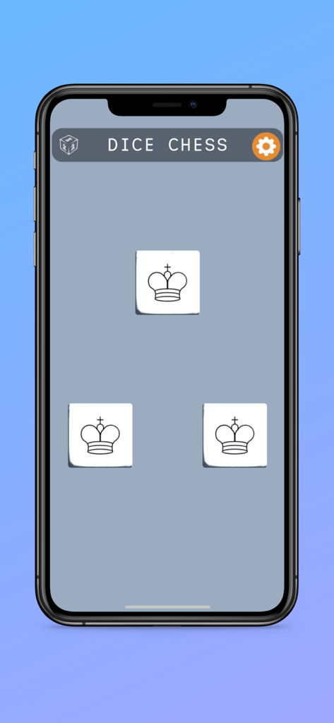 Dice Chess Timer - Dice Chess app interface showing chess king icons on a smartphone