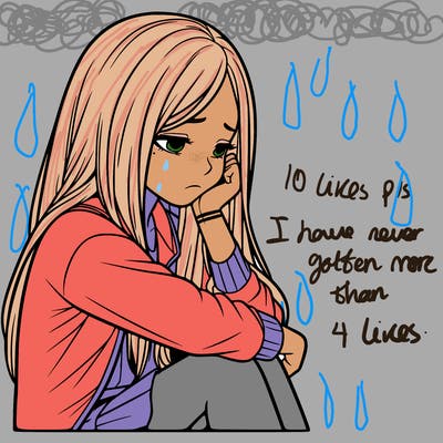 a realistic girl with depression