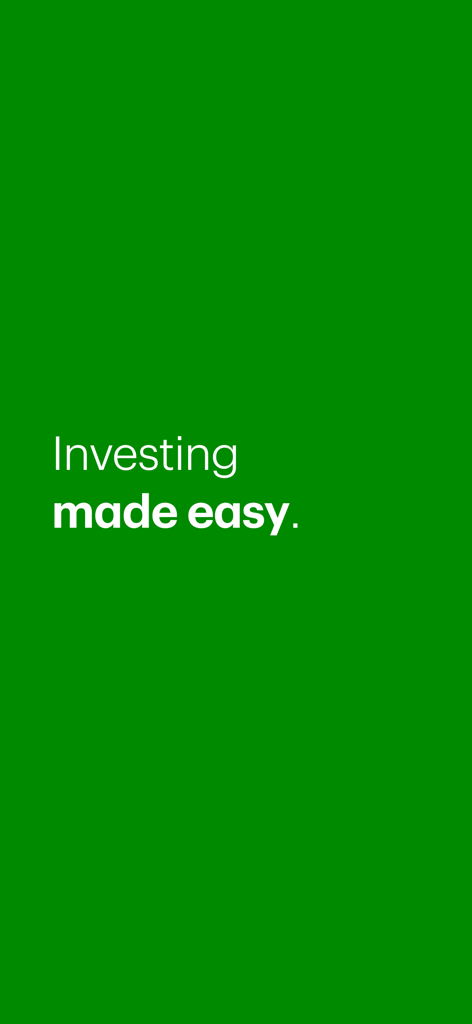 TD Easy Trade - TD Easy Trade app splash screen featuring the text Investing made easy on a green background