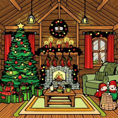 christmas house interior