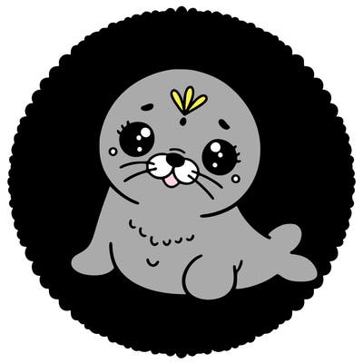 a cute baby seal mandala