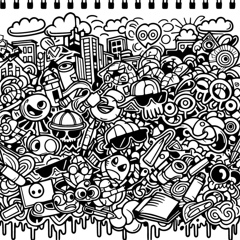 full page of doodle graffiti art