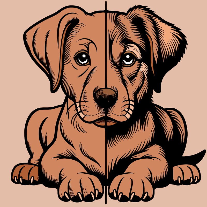 realistic dog split picture