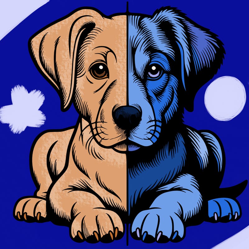 realistic dog split picture