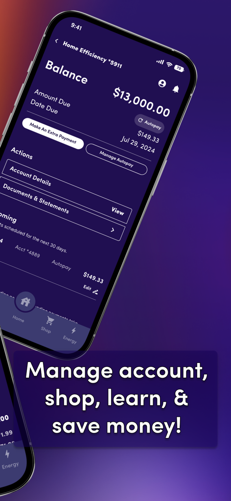 GoodLeap Home mobile app displaying account balance and payment management options
