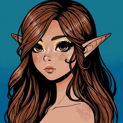 elf girl realistic dark fantasy