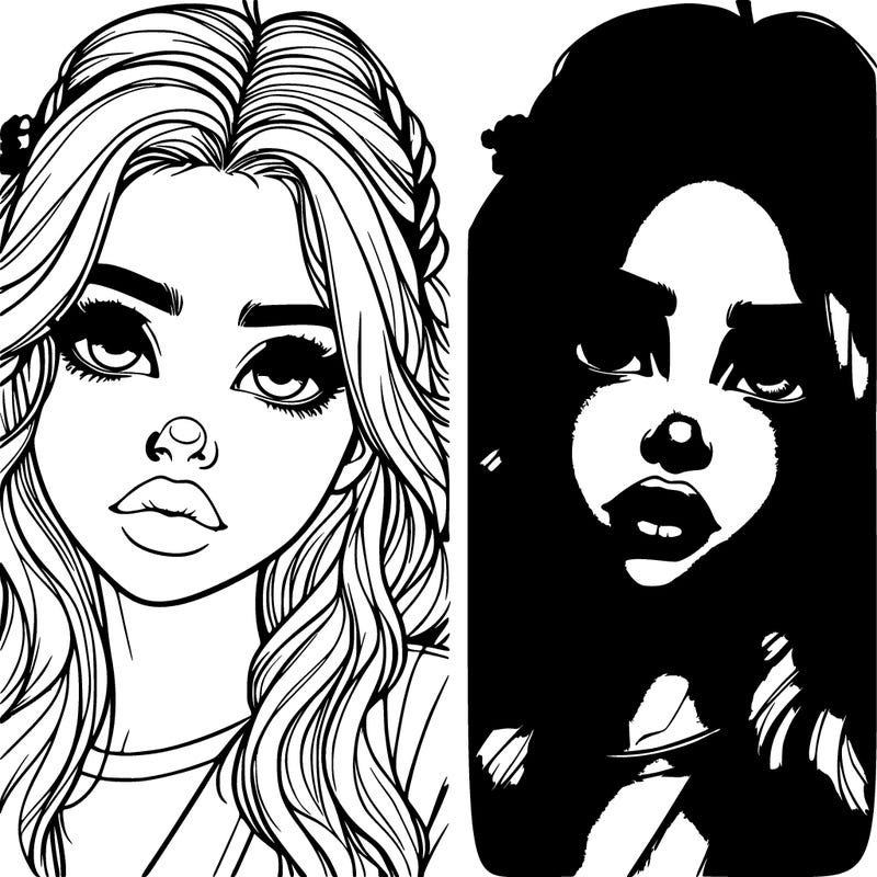 realistic girl and detailed