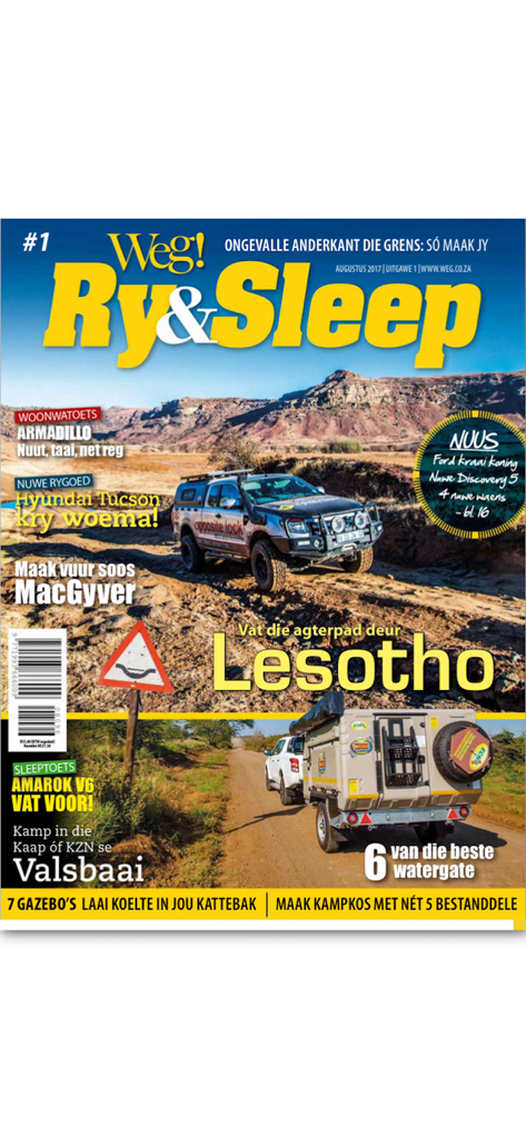 Front cover of Weg! Ry and Sleep magazine for 4x4 and camping enthusiasts.