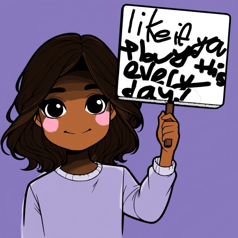 realistic girl holding up a sign
