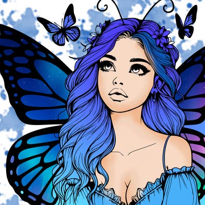 butterfly fairy realistic girl