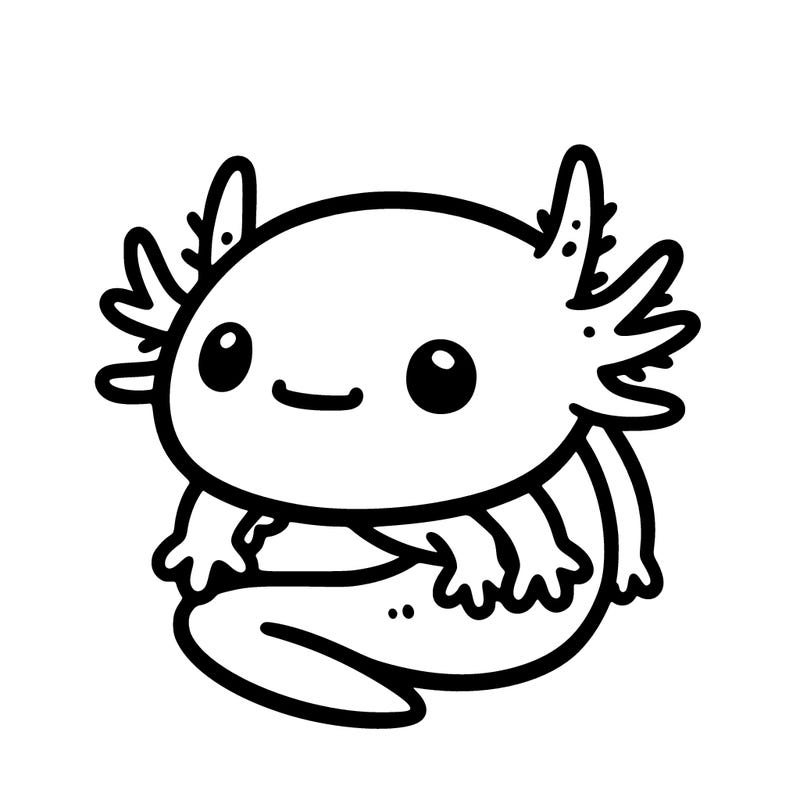 an axolotl head with no mouth long legs