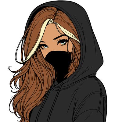 realistic adult girl with hoodie on