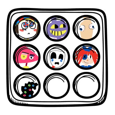 square with 6 empty circles inside