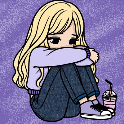 a girl  after a breakup