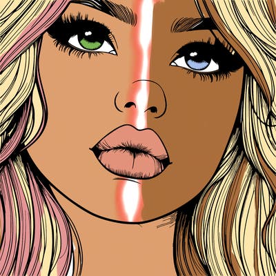 really realistic girl with lips