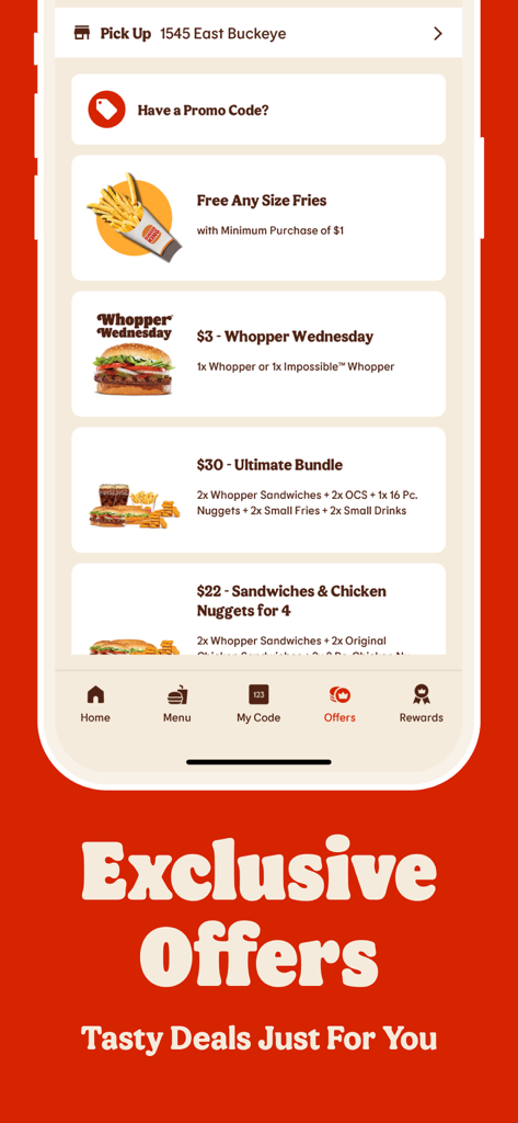 BURGER KING® App - Exklusive Handyangebote und Gutscheine in der Burger King App