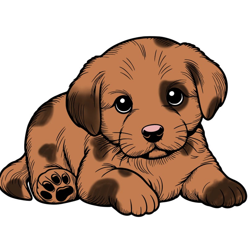 a cute realistic puppy