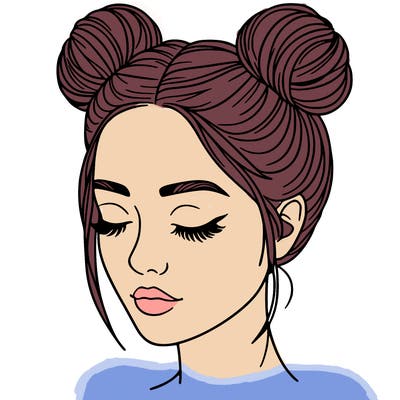 woman with hair buns