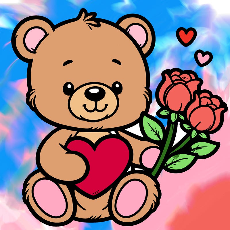 teddy bear a holding heart