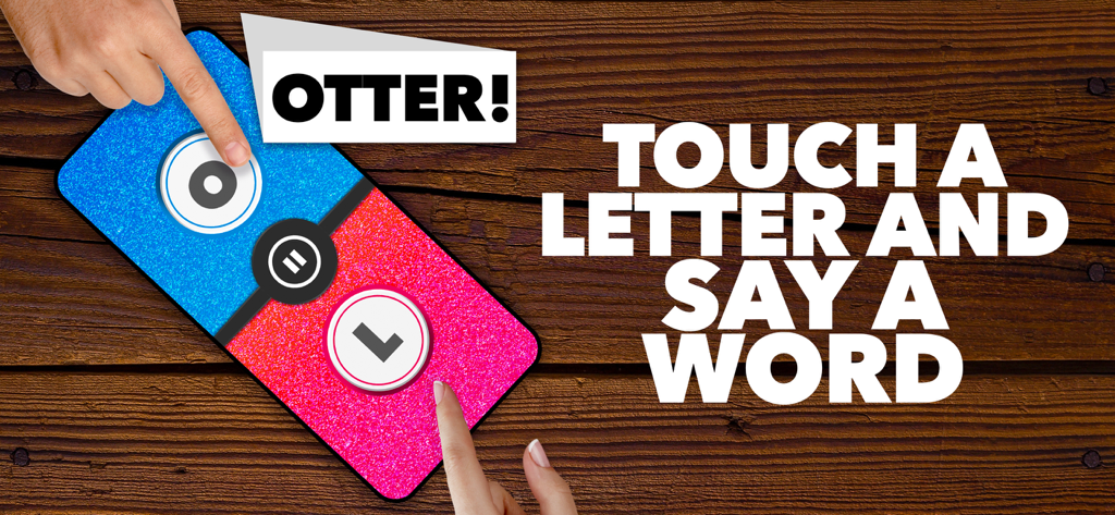 Categories game with friends - 木製のテーブルの上でスマートフォンでカテゴリーのマルチプレイヤーゲームをプレイする二人