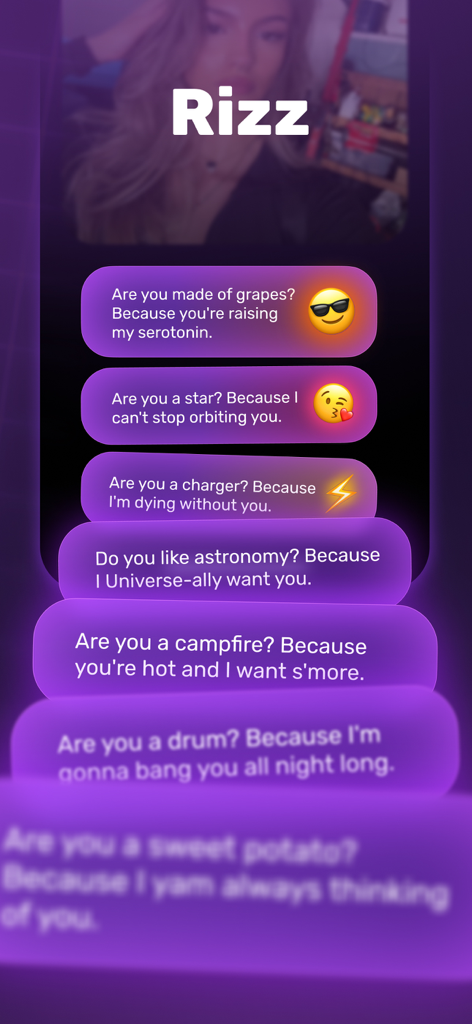 Flirt AI: Texting Assistant - Suggestions d'amorces de drague et exemples de rizz dans l'application Flirt AI