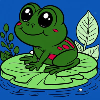 frog sitting on a lily pad