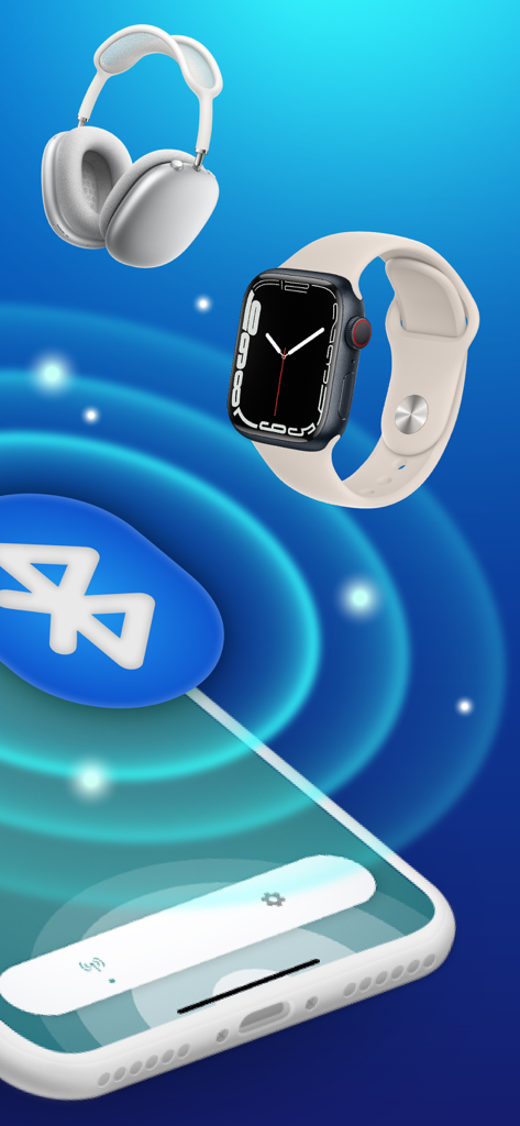 Find My Bluetooth Device. - Smartphone utilisant un radar de signal pour suivre et trouver des écouteurs Bluetooth et une montre connectée perdus