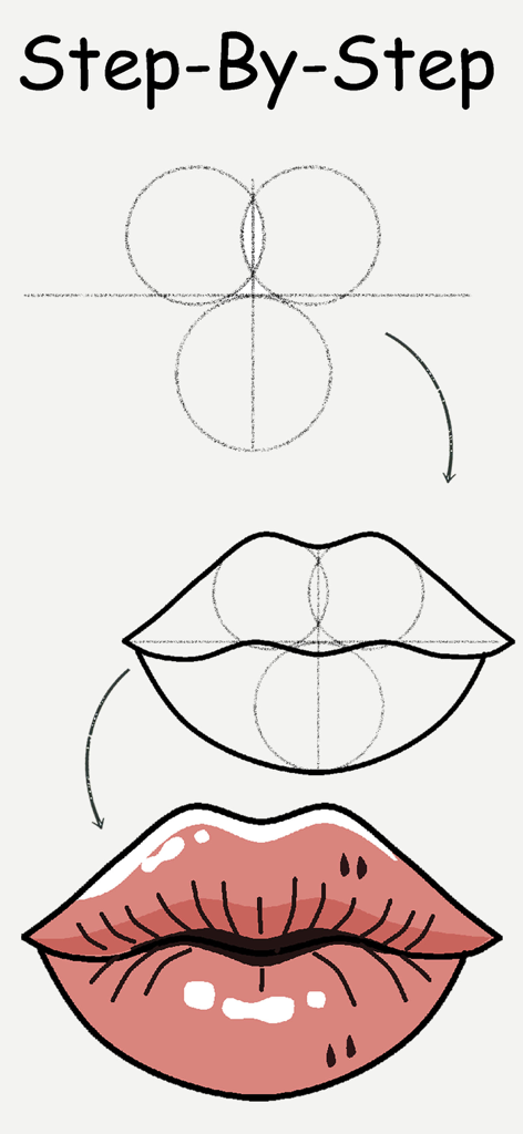 ArtLoop: Ar Drawing Lessons - Step by step tutorial for drawing lips with the ArtLoop app