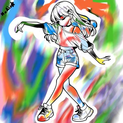 realistic girl danceing