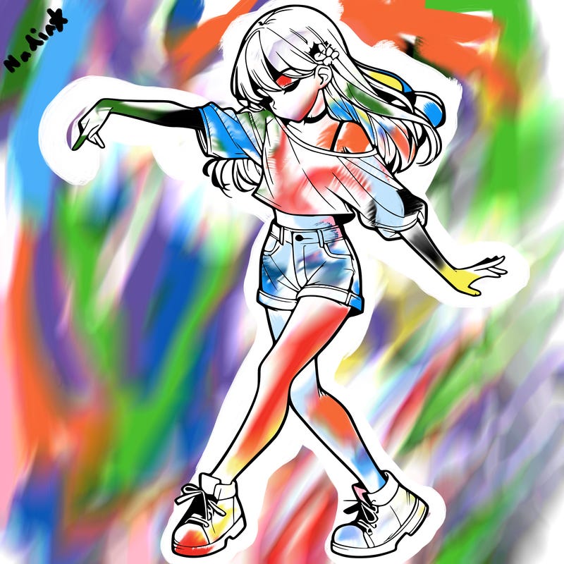 realistic girl danceing