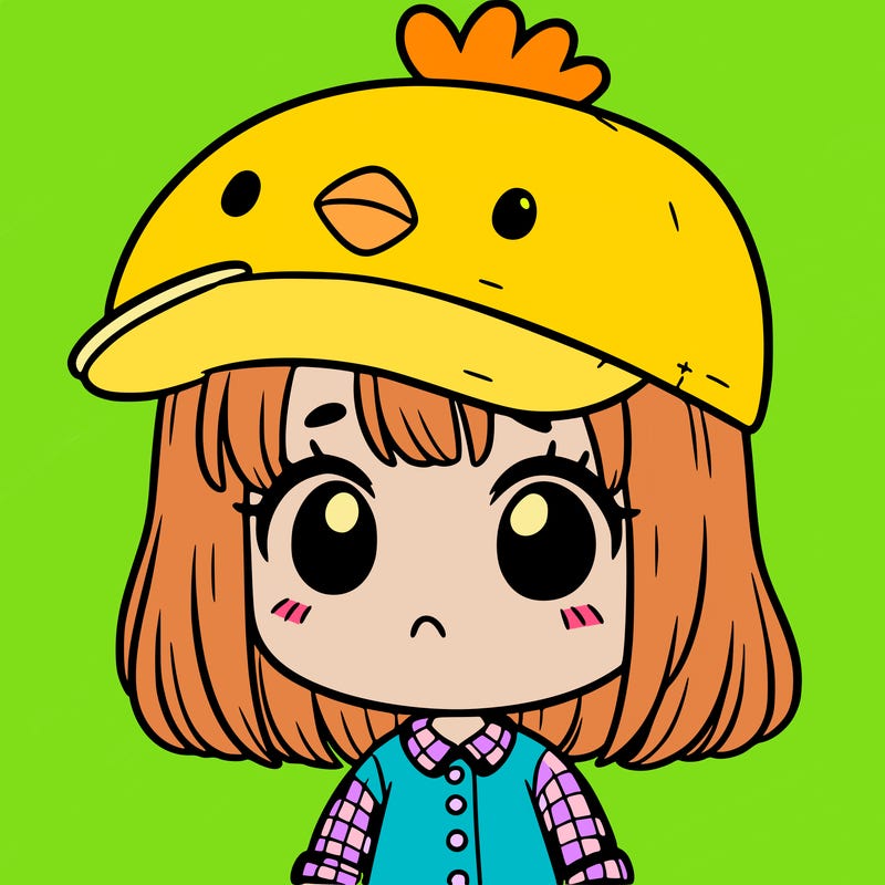 cute girl with chicken hat