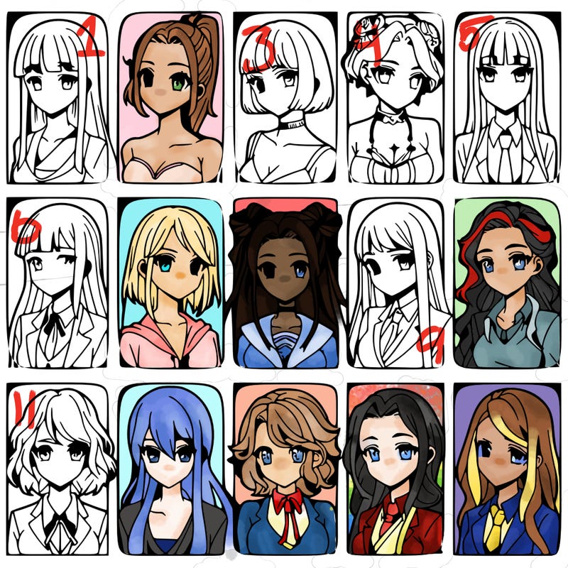 girls that look diffrent anime