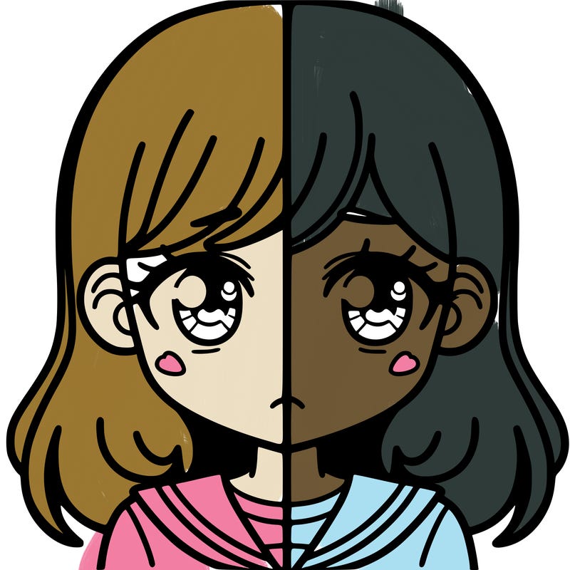 a split of a girl