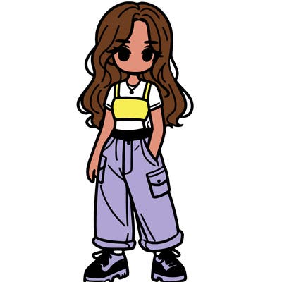 girl in crop top and baggy pants