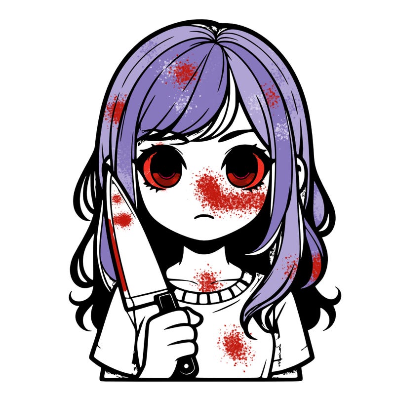 girl with a knife realisic