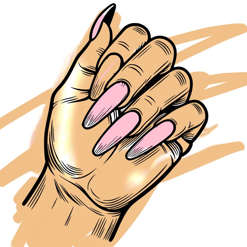 nails hand. plain