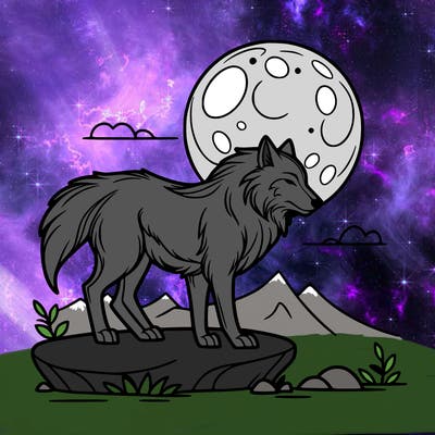 wolf moonlight
