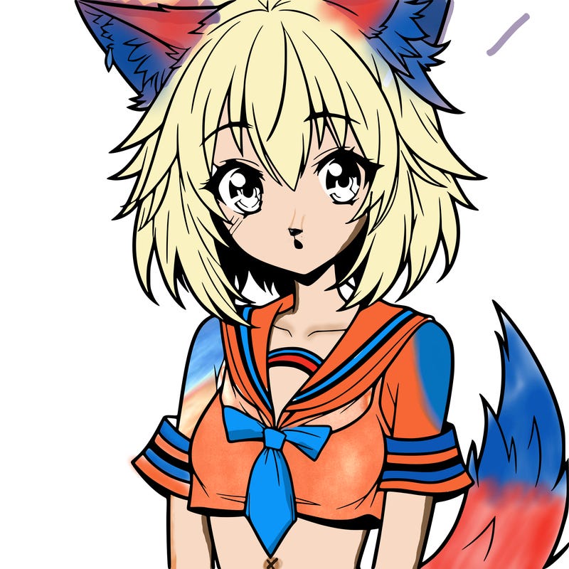pretty anime wolf girl