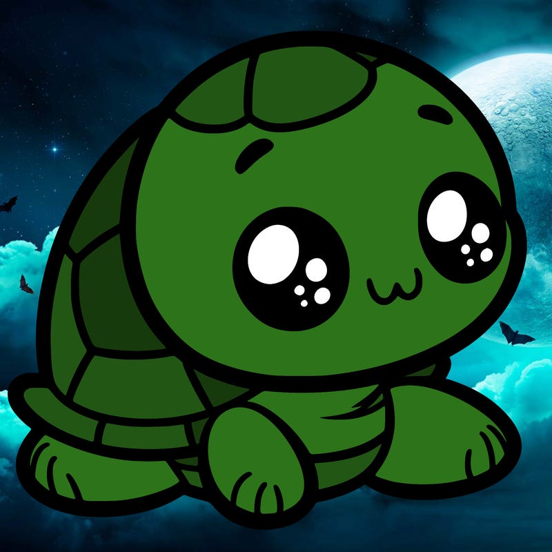 cute little animated turtle
