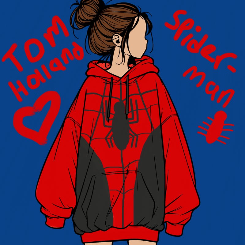 realistic girl with a oversized sweatshirt on and a bun