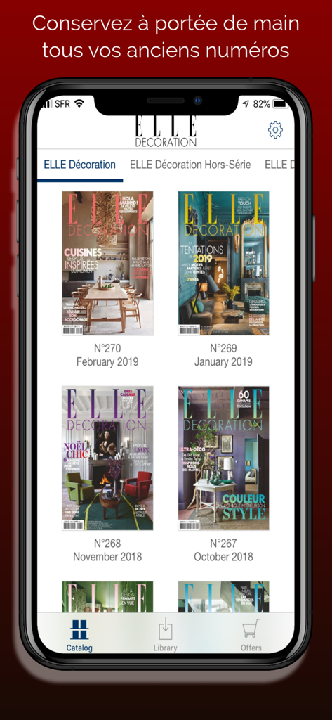 ELLE Décoration Magazine - Digital catalog view of past ELLE Decoration magazine issues in the mobile app